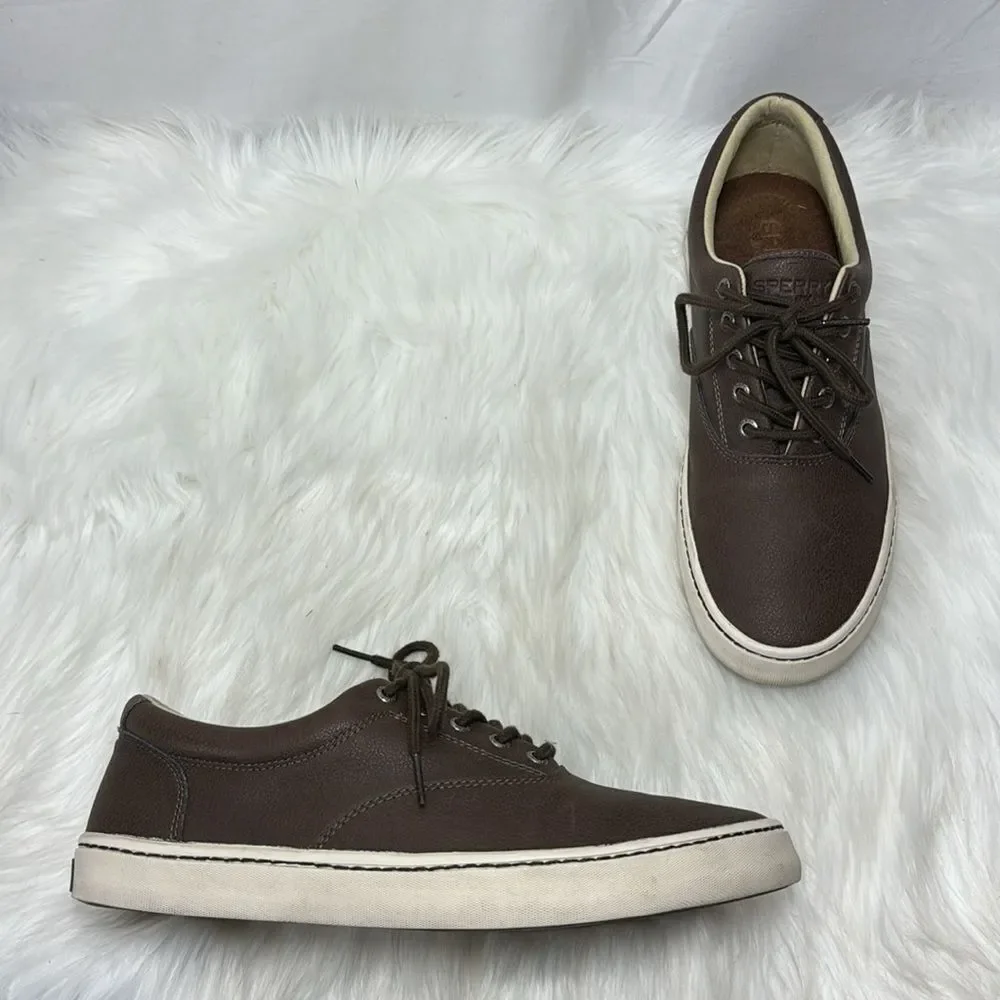 Sperry Topsider Cutter‎ Brown Leather Lace Up Boat Shoes Sz 11